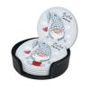 Cute Gnome Absorbent Drink Coasters with Holder, Leather Coasters, Set of 6 view 2
