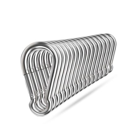 Ekunbuy 304 Stainless Steel Carabiner Clips, 40 mm M4, 16-Pack