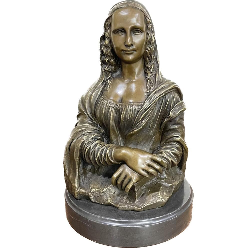YHDONE Mona Lisa Bronze Bust Sculpture