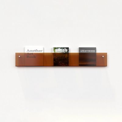 Acrylic Wall-Mounted Newspaper and Magazine Holder, Brown