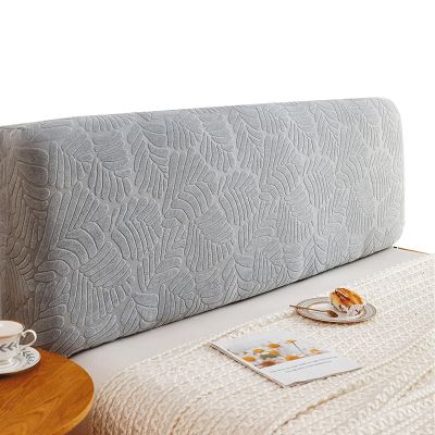 Stretch Velvet Bed Headboard Cover, Brown/Gray, for 160/180/200 cm Beds