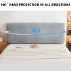 Stretch Velvet Bed Headboard Cover, Brown/Gray, for 160/180/200 cm Beds view 2