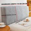 Stretch Velvet Bed Headboard Cover, Brown/Gray, for 160/180/200 cm Beds view 3