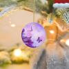 Purple Flower Printed Round Ceramic Christmas Tree Ornament view 1