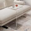 GQMYCDM C-Shaped Acrylic Side Table, Clear, 25.6 in/65 cm view 1