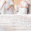 Amunpitic Chunky Knit Chenille Blanket, Soft Cozy Throw for Couch, Bed, Sofa, and Home Decor, Black, 100 x 100 cm view 2