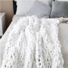 Amunpitic Chunky Knit Chenille Blanket, Soft Cozy Throw for Couch, Bed, Sofa, and Home Decor, Black, 100 x 100 cm view 4