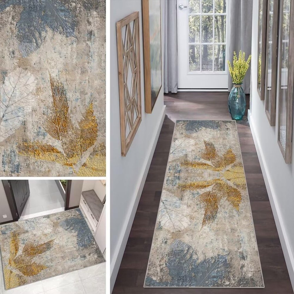 Mogetal Modern Washable Runner Rug for Hallway and Kitchen, 60 x 500 cm