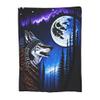 Howling Wolf Moon Blanket with Headdress, Soft Fleece Throw view 1