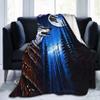 Howling Wolf Moon Blanket with Headdress, Soft Fleece Throw view 2