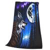 Howling Wolf Moon Blanket with Headdress, Soft Fleece Throw view 3