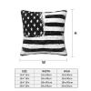 Jmorco American Flag Pillow Covers, Soft Decorative Square Covers, 12 x 12 in, Black/White, 2-Pack view 2