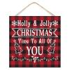 Holly and Jolly Christmas Time to All of You Wooden Pallet Wall Sign, 12 x 12 in, Wall Art Decor view 1