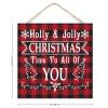 Holly and Jolly Christmas Time to All of You Wooden Pallet Wall Sign, 12 x 12 in, Wall Art Decor view 2