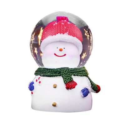 HERCHR Christmas Musical Snow Globe with Color-Changing Light (C)