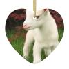 Goat Christmas Tree Ornament, Ceramic, Hanging, Double-Sided Printed view 1