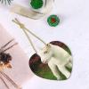 Goat Christmas Tree Ornament, Ceramic, Hanging, Double-Sided Printed view 2