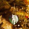 Goat Christmas Tree Ornament, Ceramic, Hanging, Double-Sided Printed view 4