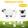 Guiqulai Mini Resin Sheep Figurines, Garden Decor, Ornaments, Black, 100-Piece Set view 2