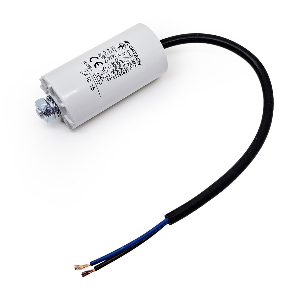LORTECH Motor Capacitor 450V, 2F to 50F, Wire Connection (16F, 1)