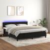 Festnight Box Spring Bed 180 x 200 cm with Mattress and LED, Black Velvet view 1