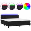 Festnight Box Spring Bed 180 x 200 cm with Mattress and LED, Black Velvet view 2