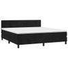 Festnight Box Spring Bed 180 x 200 cm with Mattress and LED, Black Velvet view 3
