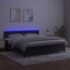 Festnight Box Spring Bed 180 x 200 cm with Mattress and LED, Black Velvet view 4