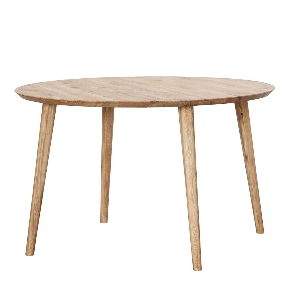 Round Dining Table, 120 cm, Solid Oiled Wild Oak