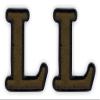 Set of 2 Olive Green Letter L Iron-On Embroidered Patches view 1