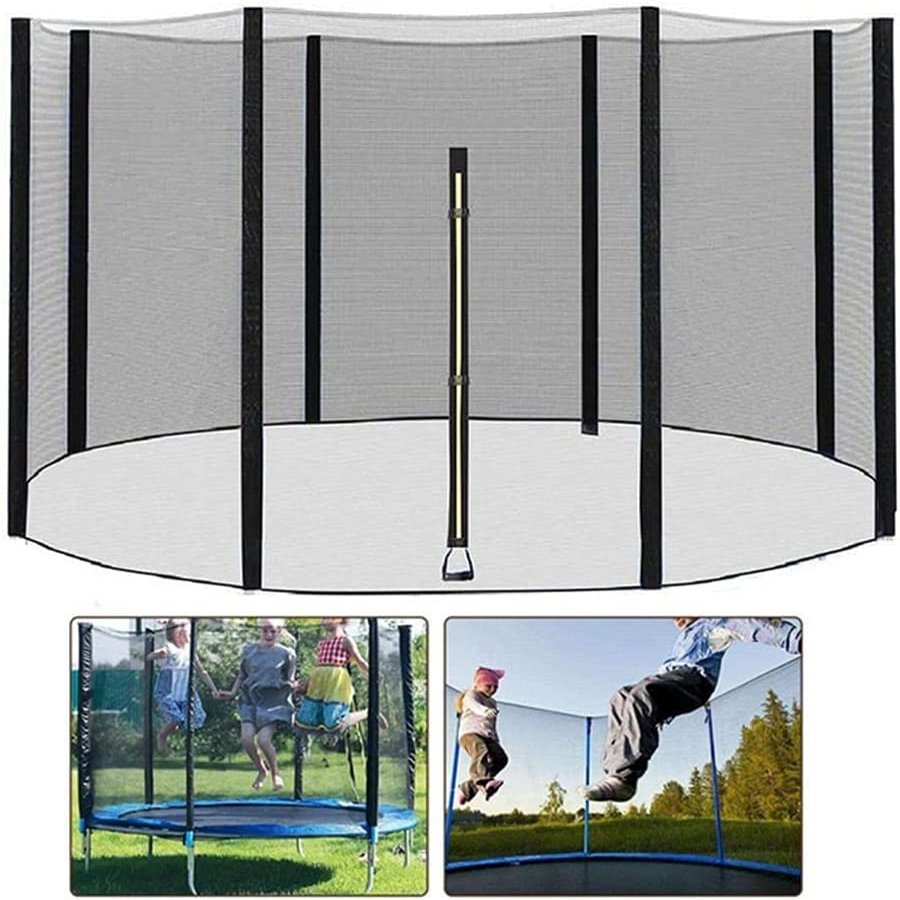 MekUk Replacement Trampoline Safety Net for Garden Trampolines, Protective Enclosure (10 ft / 3.05 m, 3 Legs, 6 Poles)