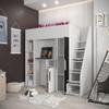 MEBLE KRYSPOL Party 14 Loft Bed for Children and Teens with Storage, Desk, Wardrobe and Bookshelf, 247 x 120 x 165 cm, White/Black view 4