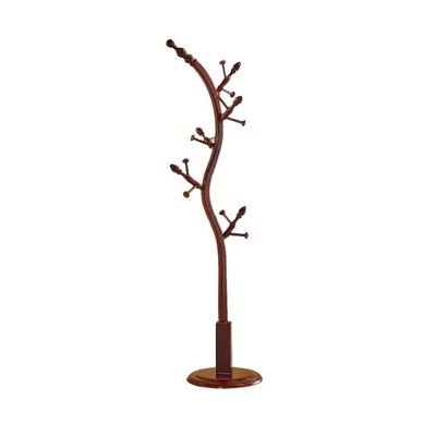 Rotating Wooden Coat Rack with Hooks