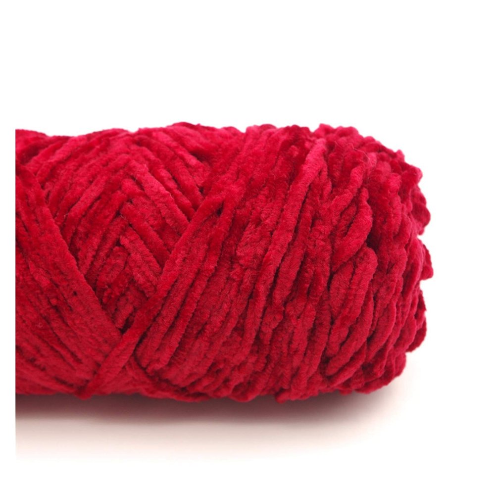 HKYBCF Chunky Wool Yarn 100 g / Set of Anti-Pilling Polyester-Blend Knitting Yarn for Cardigans and Scarves (Color: 04 Dark Red)