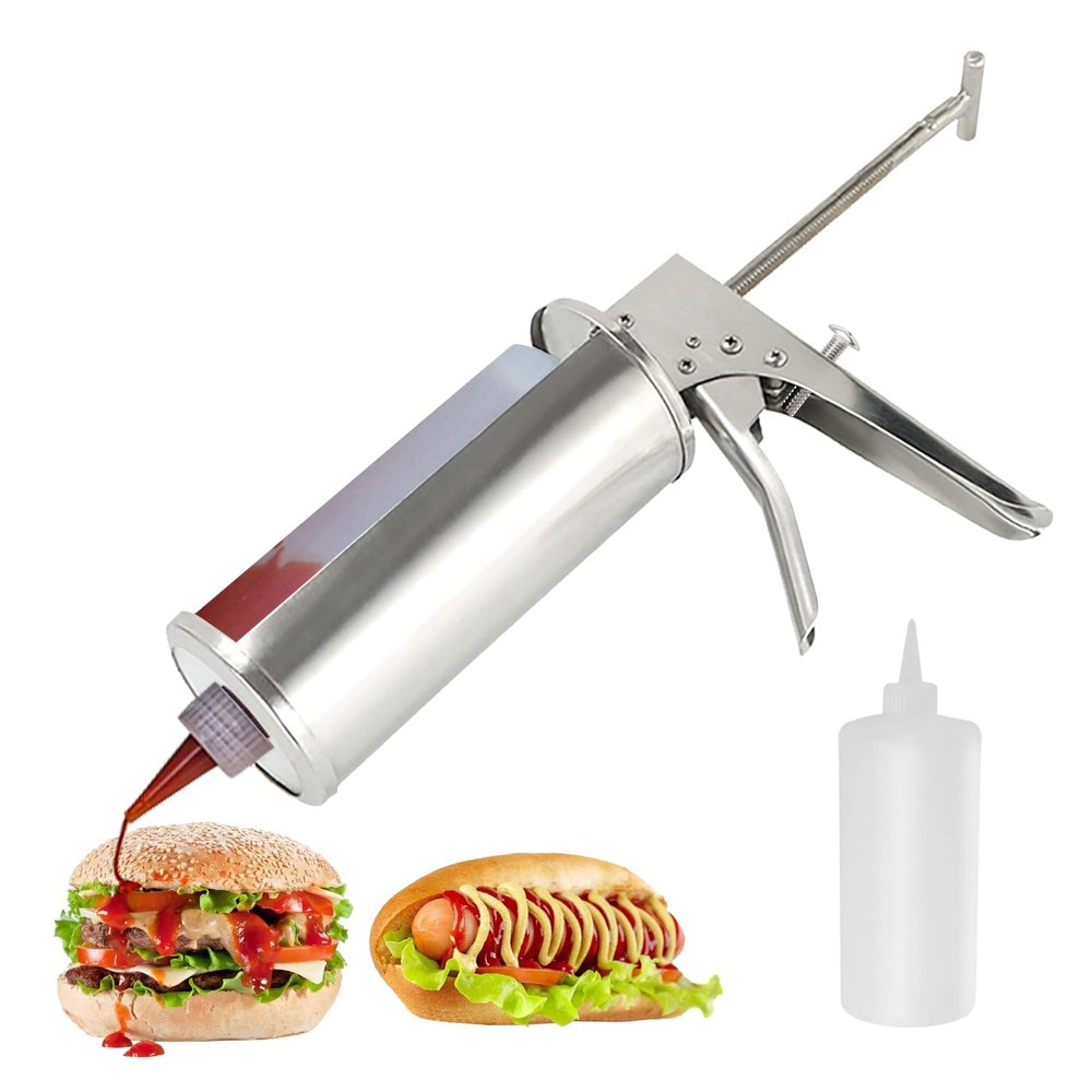 CYTBEK Hamburger Sauce Gun, 650 ml Quantitative Sauce Dispenser