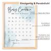 Babycountdown Personalized Baby Countdown Calendar with Name, Blue, DIN A4, with or without Frame view 2