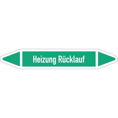 Dreifke RKZ Heating Return Pipe Label, DIN 2403, Green/White, 25–40 mm, 154 × 26 mm, 5-Pack