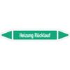 Dreifke RKZ Heating Return Pipe Label, DIN 2403, Green/White, 25–40 mm, 154 × 26 mm, 5-Pack view 1