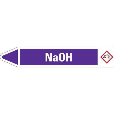 Dreifke NaOH Pipe Label, Left, Violet/White, 96 x 17 mm, 8-Pack