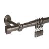 Adjustable Metal Curtain Rod 110–200 cm, Satin, with 15 Rings and Hooks view 1