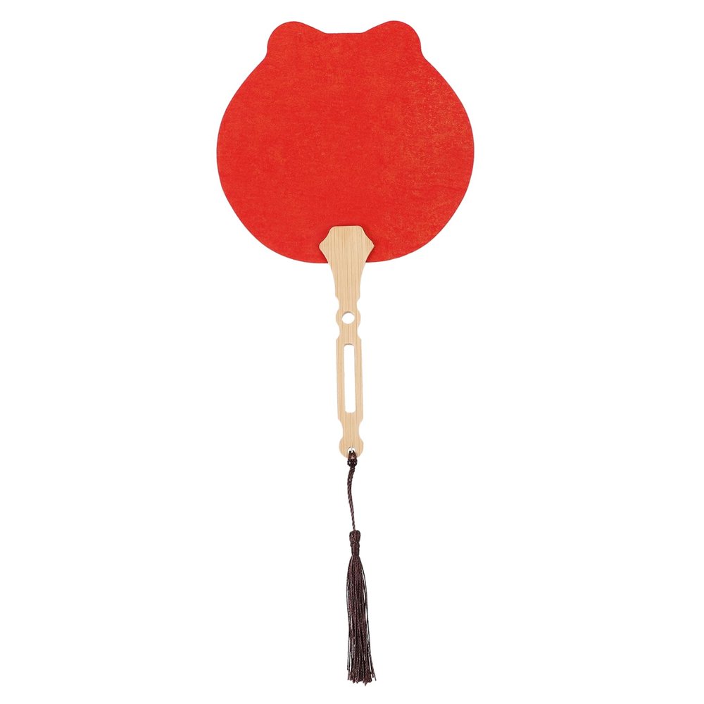 Unprinted Cat Hand Fan, 1 Pc., Wood and Paper DIY Craft for Kids