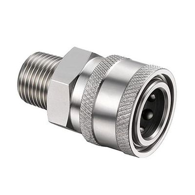 lmoikesz Silver 3/8-Inch Pressure Washer Connection Accessory, Stainless Steel Repair Tool, 1 Pc.