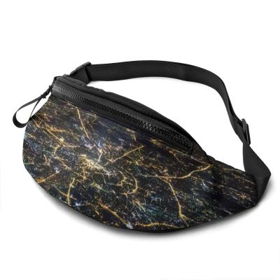 Moscow Night Scene Adjustable Waist Bag with Headphone Port, One Size