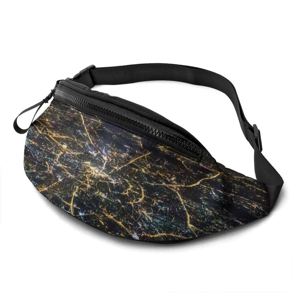 Moscow Night Scene Adjustable Waist Bag with Headphone Port, One Size
