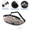 Birds On Cherry Brunch Adjustable Waist Bag with Headphone Port view 3