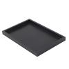 Wooden Tea Tray, Rectangular Solid Wood Serving Tray, Black (30 x 24 cm) (22 x 12 x 2 cm) view 4