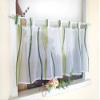Devola Voile Window Curtain with Wave Pattern and Loops, HxW 60 x 140 cm, Green view 2