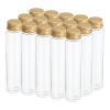 PATIKIL 110 mL Plastic Test Tubes with Screw Caps, 15-Pack, 151 x 34 mm Flat-Bottom Tubes, Gold view 1