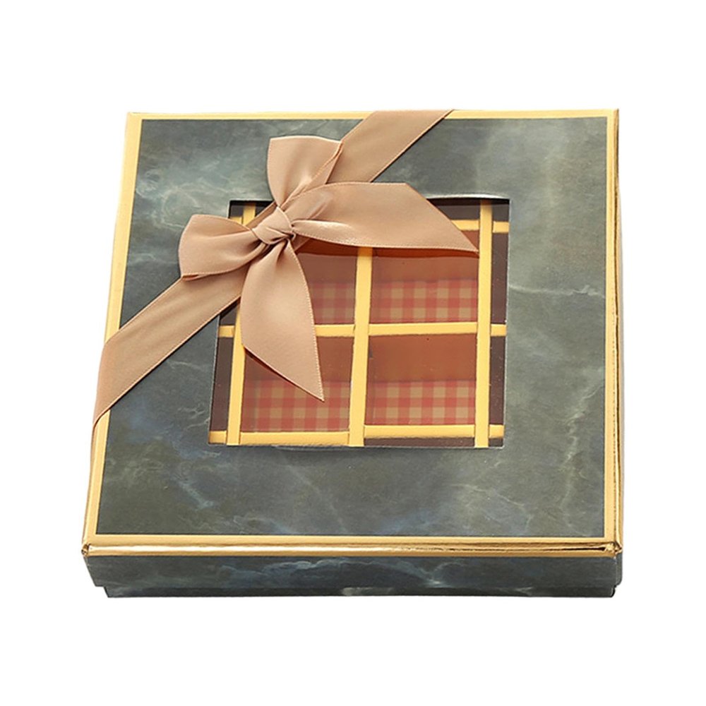 Sharplace Empty Chocolate Box, 9 Compartments, Gift Box, Navy