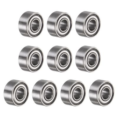 sourcing map 10-Piece R2-5ZZ Deep-Groove Ball Bearings, 1/8" x 5/16" x 9/64", Chrome Steel, Double-Shielded